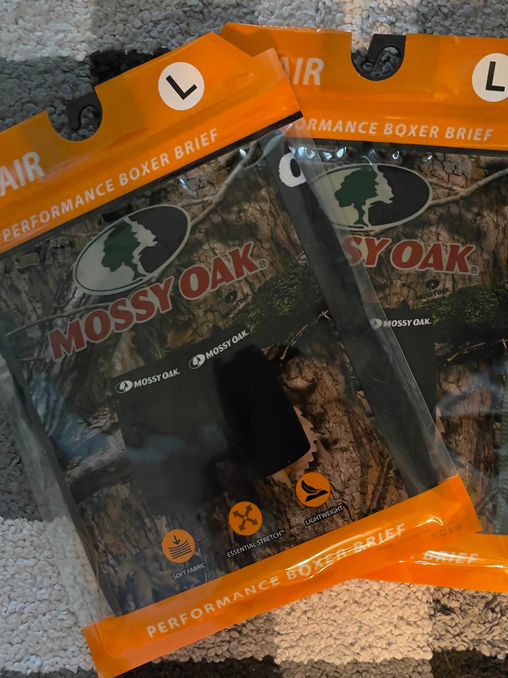 Mossy Oak Boxer Briefs Packaging - Bright Orange